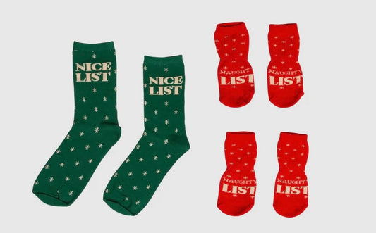 Nice & Naughty List Human & Dog Christmas Sock Set