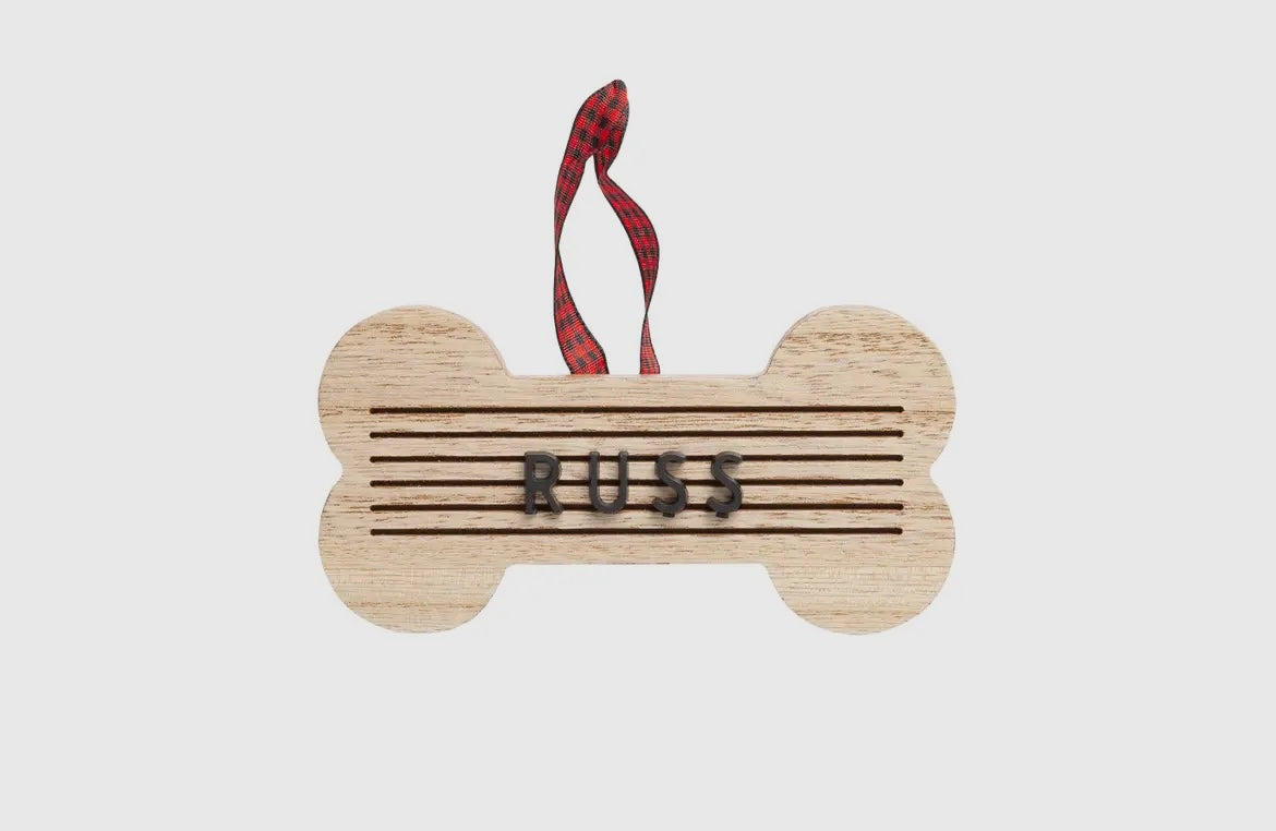 Christmas Wooden Bone Letterboard Pet Ornament