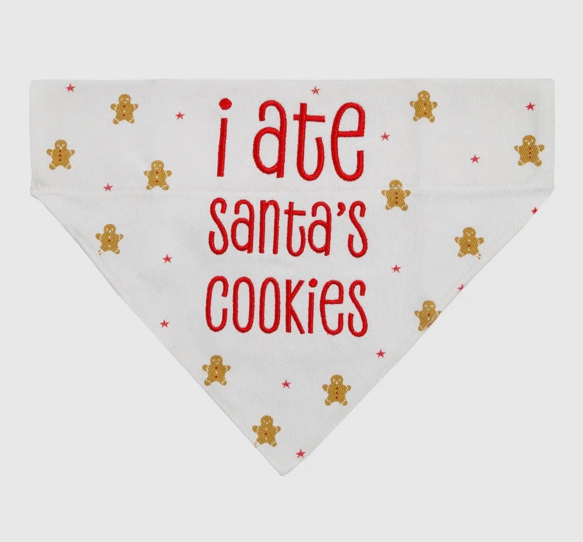 I Ate Santa’s Cookies Christmas Dog Bandana S/M