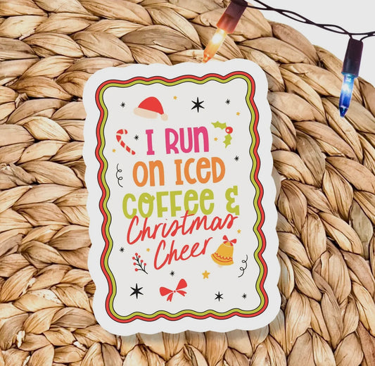 Funny Christmas Iced Coffee Waterproof Vinyl Sticker